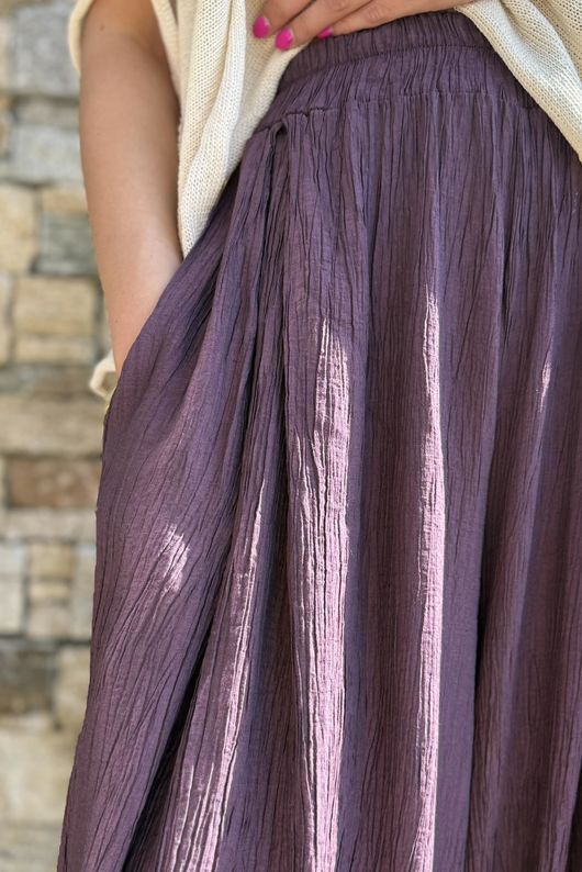 Cyril Crinkle Balloon Pant Merlot